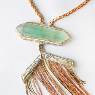 Fluorite Bar + Pendant with Fringe